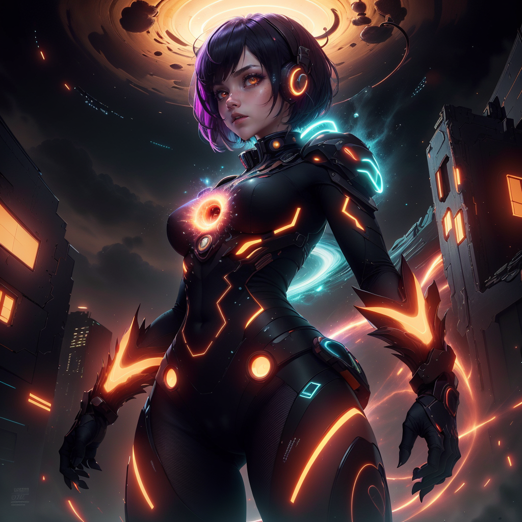 08888-2897021516-,inblackholetech , ,scifi, blackhole, excessive energy, monster girl,colored glowing hair ,_1girl, short hair, tomboy, living.png